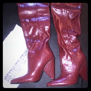PrettyLittleThing Shoes - PrettylittleThing Red Boots 👢 PrettyLittleThing Shoes - PrettylittleThing Red Boots 👢